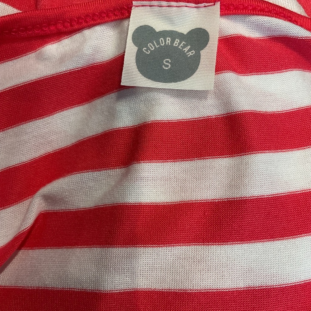 Red and White Striped Women's Tank Top by Color Bear - Picture 4 of 6